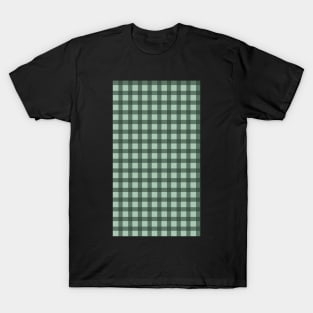 Green on Green Christmas Winter Gingham Pattern T-Shirt